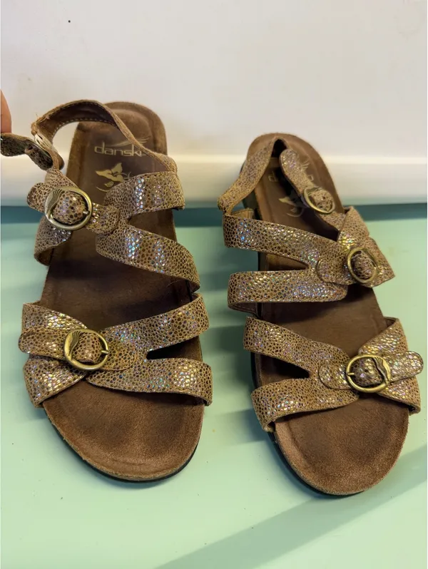Dansko Strappy Brown Leather Sandals, Size 37 - Image 2