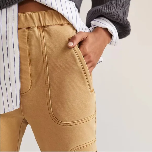 Anthropologie Pilcro‎ The Hiker Utility Leggings Slim Tan Pant Khaki Size Medium - Image 5