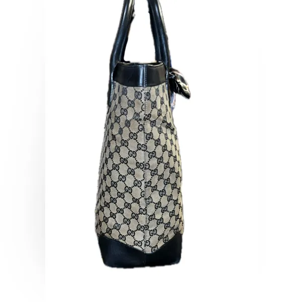 Authentic Gucci GG Monogram Canvas Tote Handbag - Image 4