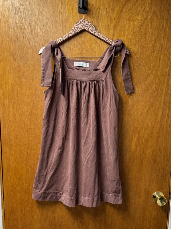 Free People FP Beach Free-Est Honey Tie Shoulder Mini Dress Brown Small - Image 14
