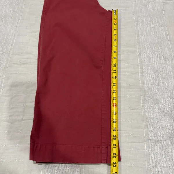A New Day Womens 28x23 High Rise Wide Leg Cropped Pants Red Pink Size 8‎ Stretch - Image 8