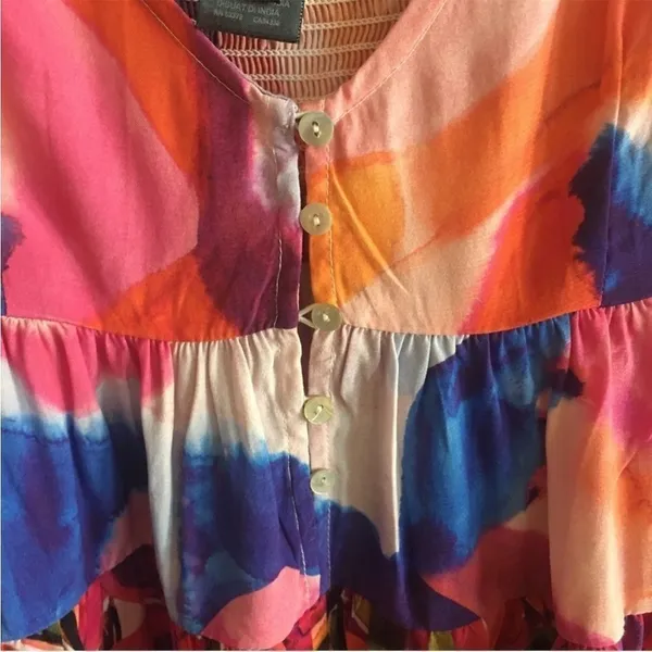 French Connection Vivviola Bubble Gum Multi Color Cami Peplum Top Sz 0 - Image 10