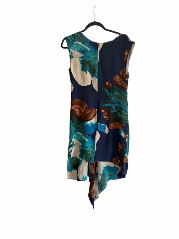 Anthropologie Coquille Size 2 drape wrapped waist floral waterfall front silk li - Image 3