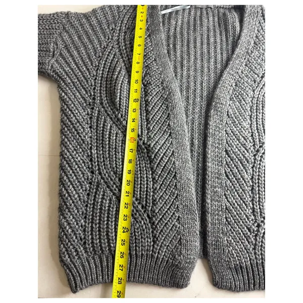 Elsamanda Gray Blend Cardigan - L Alpaca and Wool - Image 5
