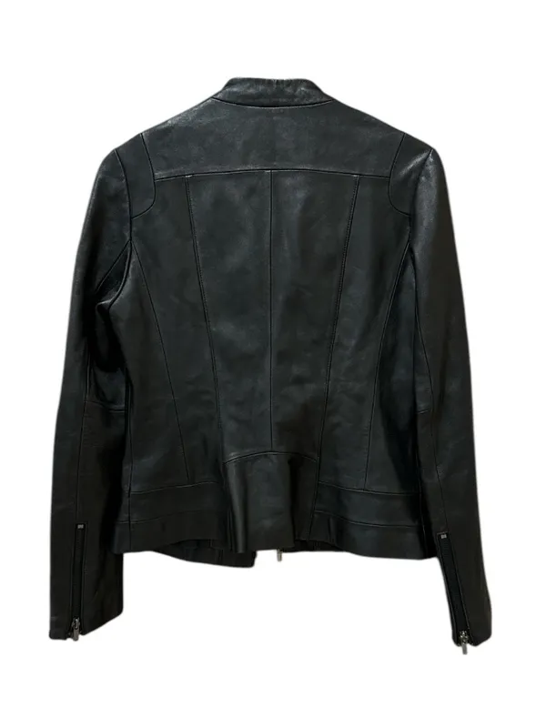 Wilsons Leather 100% Buttery Leather Black Moto Style Jacket Size: S - Image 2