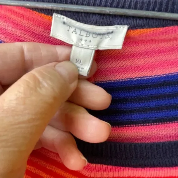 Talbots size XL chevon striped dolman sleeves sweater. - Image 5