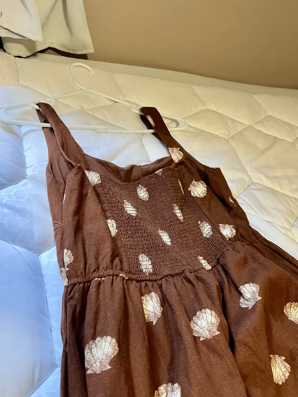 Seashell Dress Brown Size L - Image 4