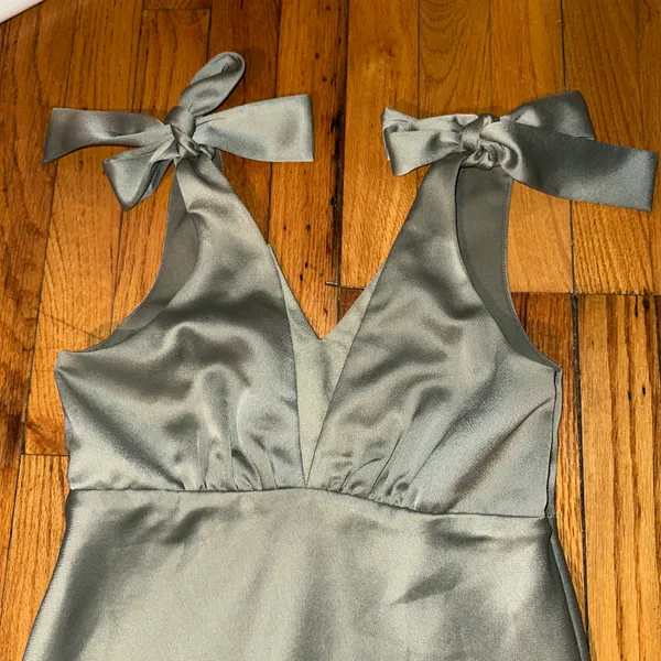 BHLDN x Sachin & Babi Harper Satin Charmeuse Sage Green Midi Dress - Image 3