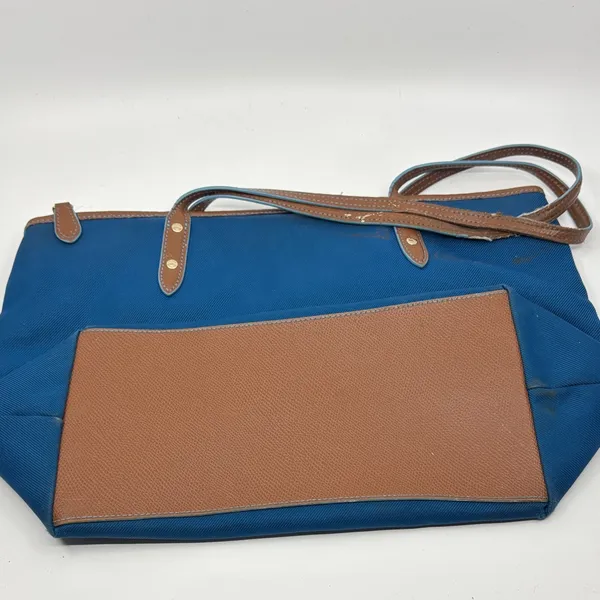 Coach Blue and Tan Tote Bag - Image 3