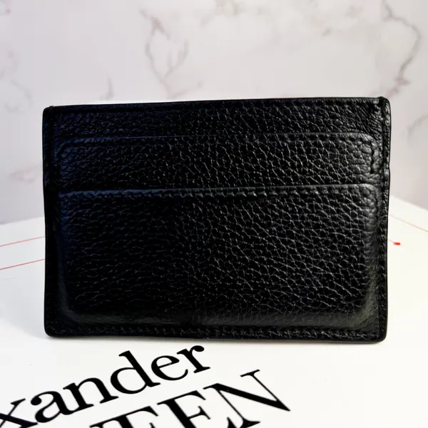 Alexander McQueen Black Leather Crystal Skull Card Holder. - Image 5