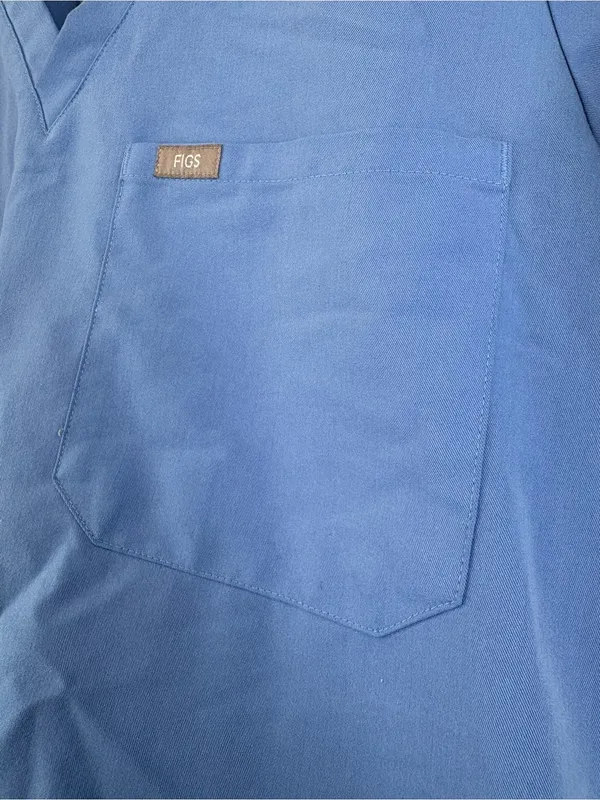 Figs Scrubs Catarina Size L One Pocket V-Neck Scrub Top Blue Style FW1000 - Image 3