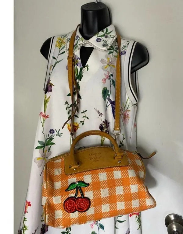 DOONEY & BOURKE Orange White Tote Crossbody Bag - Image 9