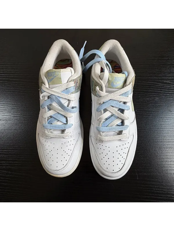Size US 7.5 Y3 NIKE DUNK LOW White/Pistachio-Ice Blue Women's - Image 10