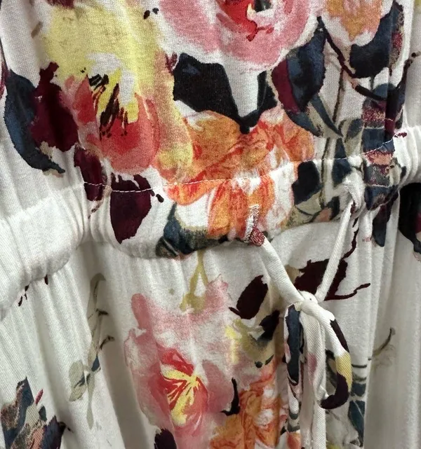 12 PM Mon Ami Feminine Floral Maxi Dress Chest Pocket and Tie Waist USA Medium - Image 7