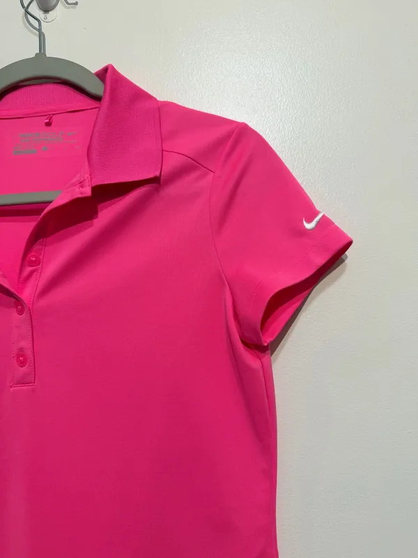 Nike Golf Tour Performance Dri-FIT Hot Pink Polo Shirt Women’s Size Small - Image 3