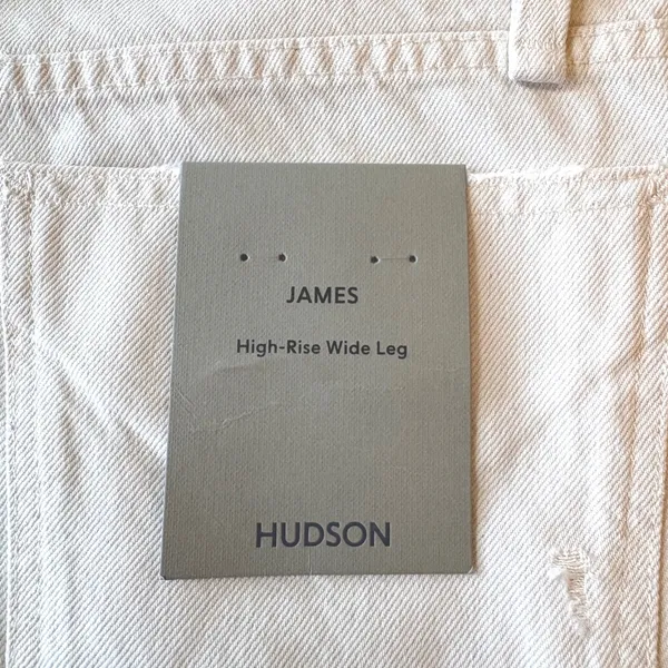 NWT HUDSON James High Rise Wide Leg Forward Seam Ecru Jeans‎ Womens 27 Ret $265 - Image 9