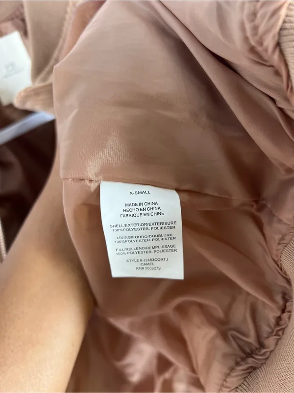 Thread & Supply Camel Corduroy‎ Bomber Jacket Size XS Tan - Image 9