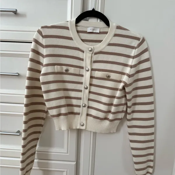 Meshki Striped Knit Cardigan - Image 2