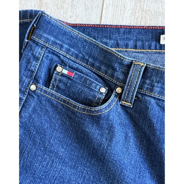 Y2k Tommy Hilfiger‎ Womens Straight Leg Jeans Dark Wash Blue Denim Sz 10 Stretch - Image 3