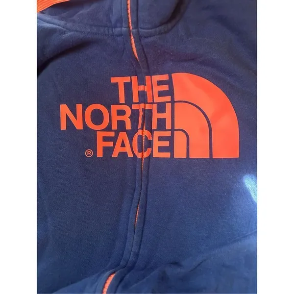 The North Face Hoodie Womens Full Zip Sweatshirt Blue Pink Logo Hoodie M - Image 4