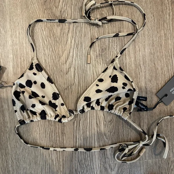 triangl swimwear Beige & Black Animal Spot Tie Bikini Set - Image 2