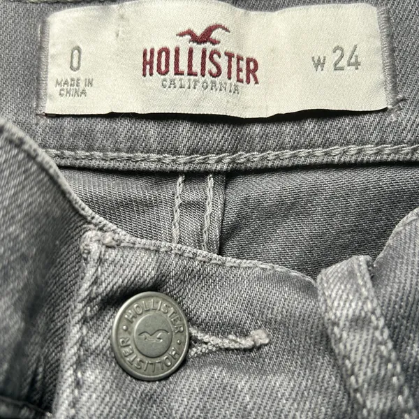 Hollister Denim Shorts High Rise Gray Wash Casual Everyday Size 24 Size‎ 0 - Image 3