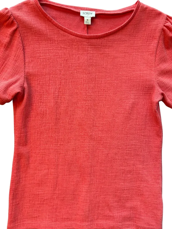 J.Crew Orange Textured Short Sleeve Top - Image 4