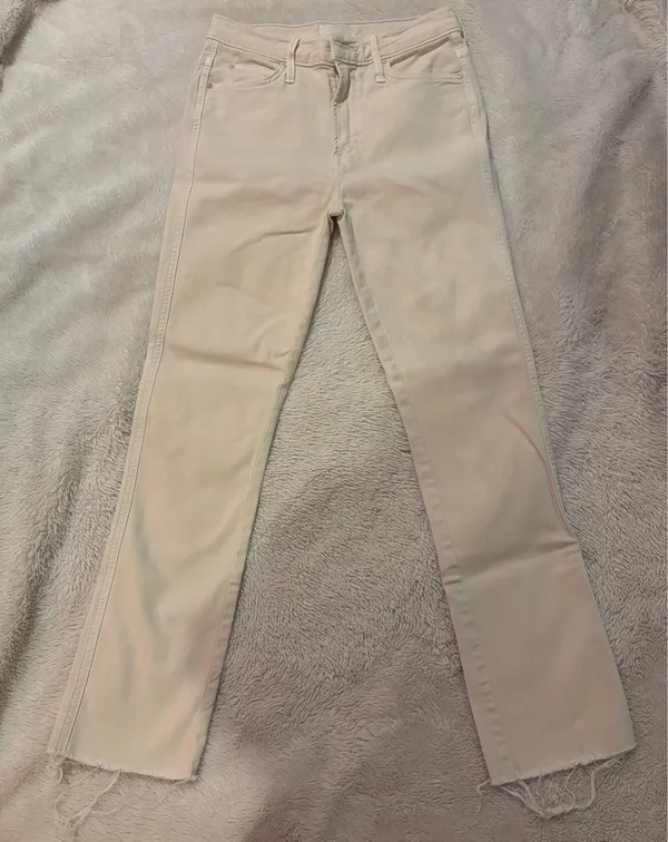 MOTHER High-Waisted Rascal Denim Ankle Fray Jeans - Image 3