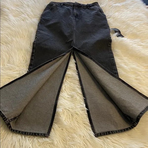 NA-KD Gray Denim Jeans Skirt Maxi length 38” waist 28” brand new two front pocke - Image 5