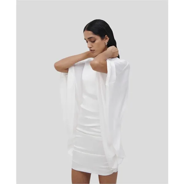 Jonathan Simkhai Kadence Bell Sleeve Mini Dress White-Size 0 - Image 4