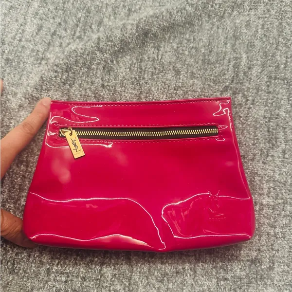 Yves Saint Laurent Glossy Red Cosmetic Bag - Image 2