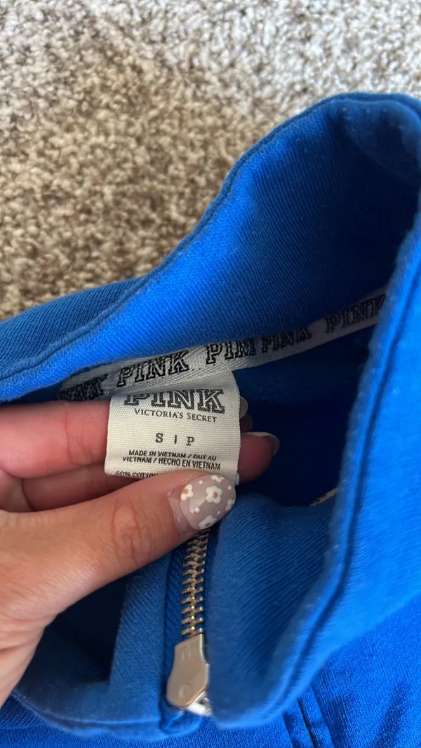 PINK Victoria’s Secret Blue Half-Zip - Image 4