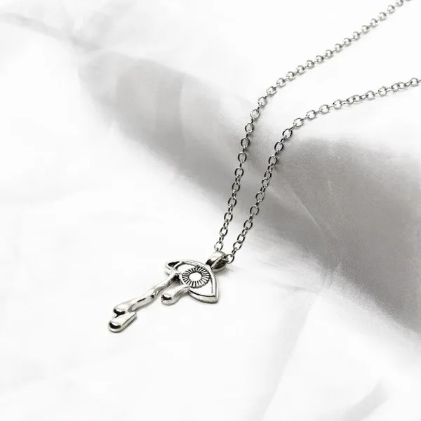Trippy Dripping Eye Necklace Silver - Image 4