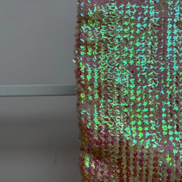 Y2K Poof M Iridescent Sequin Tube Top Rave Ethereal Mermaidcore Fairy Grunge‎ - Image 3