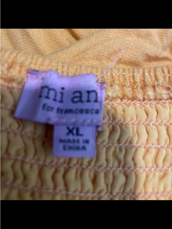 Women's Orange Cropped V-Neck Tank Top - Image 2