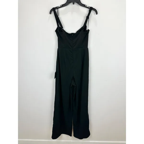 Lulus Brighton Black Plunge Wide-Leg Jumpsuit Formal Classic Cocktail Small NWT - Image 7