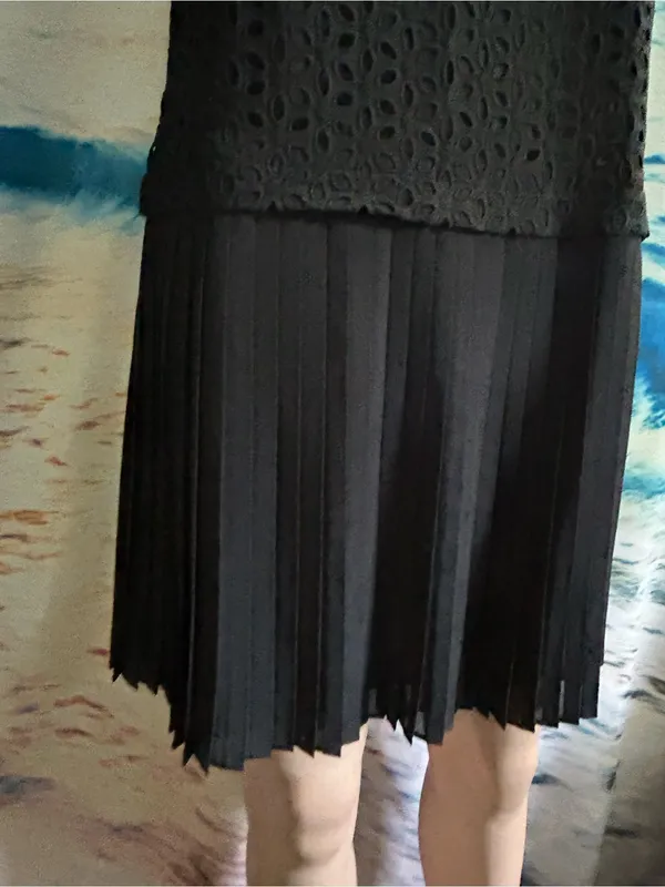 Loft Women’s Black Lace & Pleated Hem Sleeveless Dress SZ 6 NWT - Image 6
