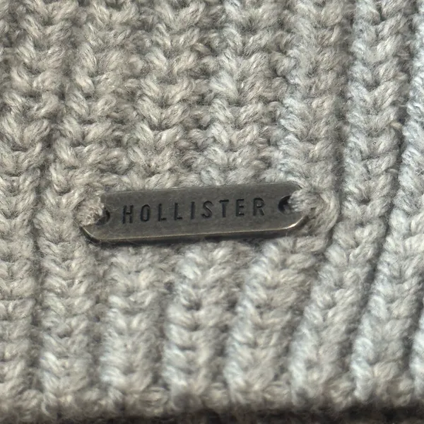 Hollister Gray Wrap Front Ribbed Knit Sweater Women’s Small Balloon Sleeve - Image 5