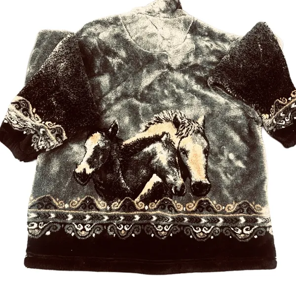 Bear Ridge fuzzy warm zip‎ up jacket size M Gray Size M - Image 2