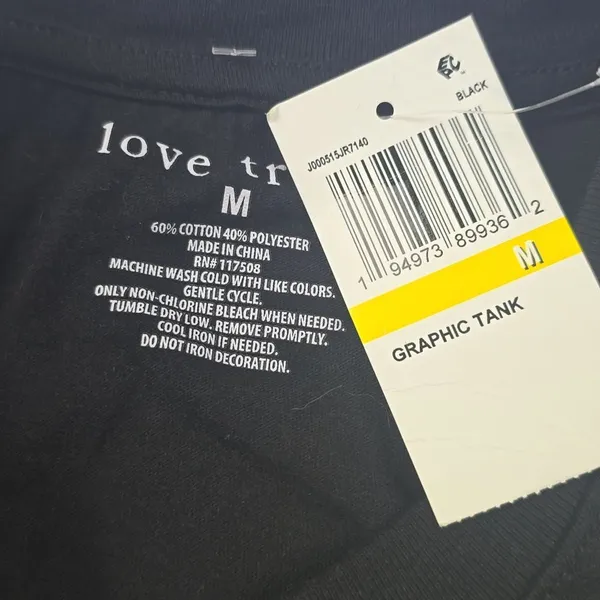 Love Tribe -1613 NWT Coachella Graphic Tank Top Muscle Top Black Size Medium‎ - Image 7
