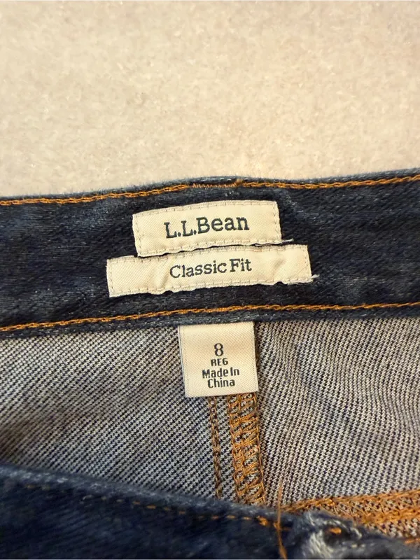 L.L.Bean Size 8 Regular Classic Fit Bootcut Stretch Dark Wash Denim Jeans - Image 11