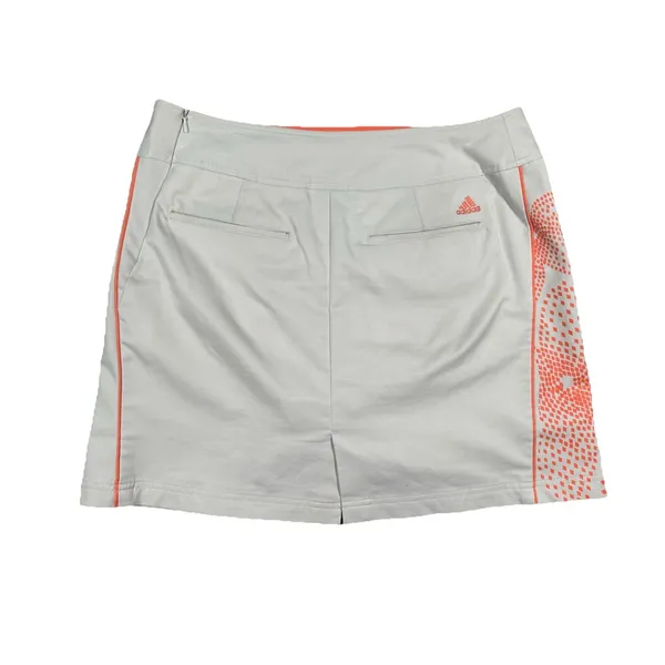 Adidas Golf Climacool Tan‎ w Orange Dot Flower Skirt Skort Ladies sz 6 - Image 3