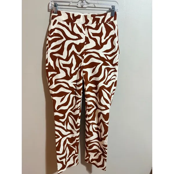 Spanx On the Go‎ Polished Ankle Pockets Pants XS Clay Zebra Stripe Excellent - Image 2