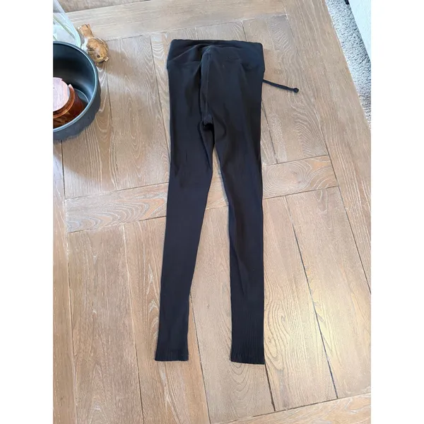 Year of‎ Ours Ribbed Lace Up Football Leggings Womens Black S - Image 3