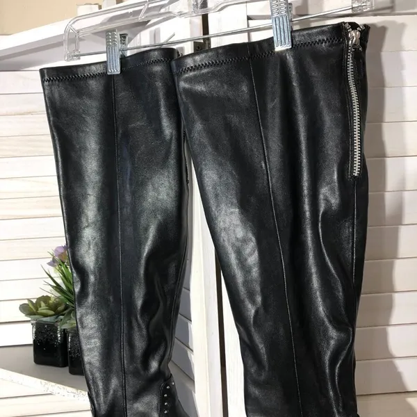 Franco Sarto Artise Over The Knee Boots Black Leather 9.5 - Image 9