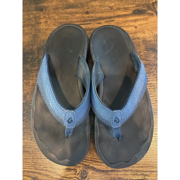 Olukai Ohana Women's 6 Blue Flip-Flop Thong Sandals Beach Vacation Shoes - Image 2