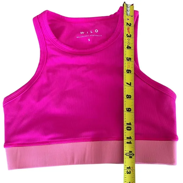 WILO The Label Ribbed Sports Bra Women S Pink High Neck Racerback‎ Barbiecore - Image 6