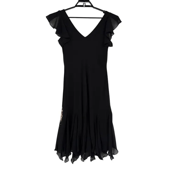 Y2K SL Fashions Hanky Hem Beaded Dress 14 Goth Prom Formal Embroider Whimsigoth - Image 7