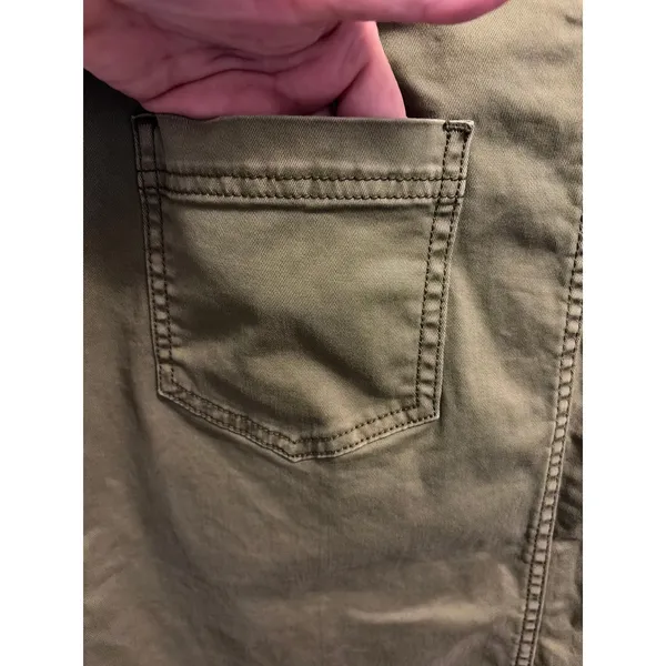 Anthropologie Green Khaki Utility Midi Skirt Button Front Cargo Pockets Size 4 - Image 6
