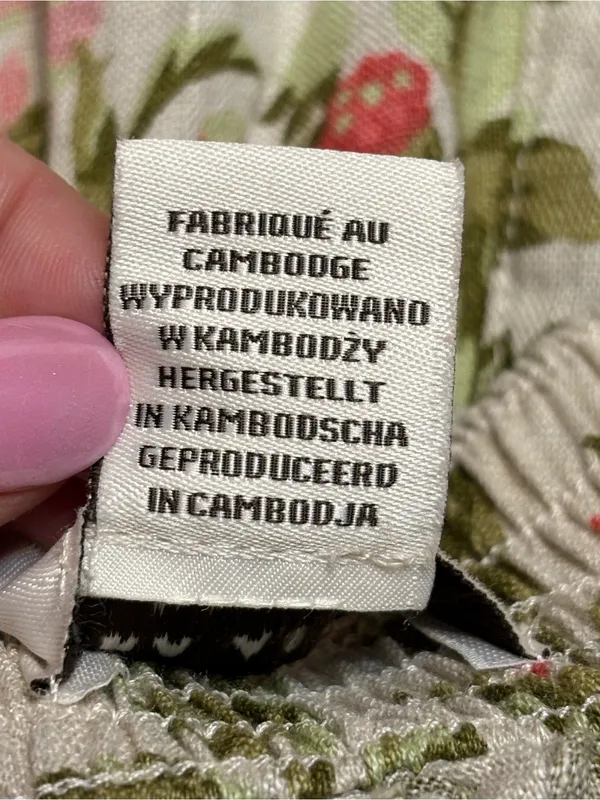 Laura Ashley 100% Linen Wide-Leg Berry & Floral Pants with Pink & Green Print Lg - Image 8